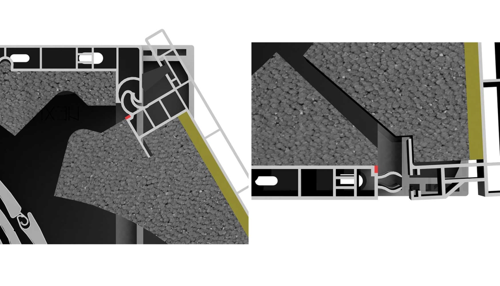 Secci�n con detalles del encaje del aislamiento Neopor