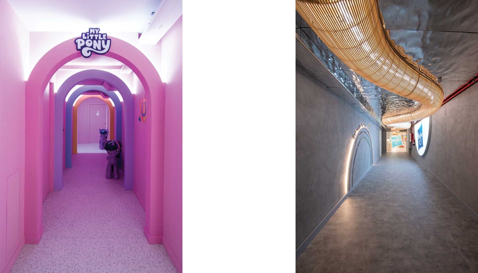 Las oficinas cuentan con distintos universos donde la iluminaci�n juega un papel importante...