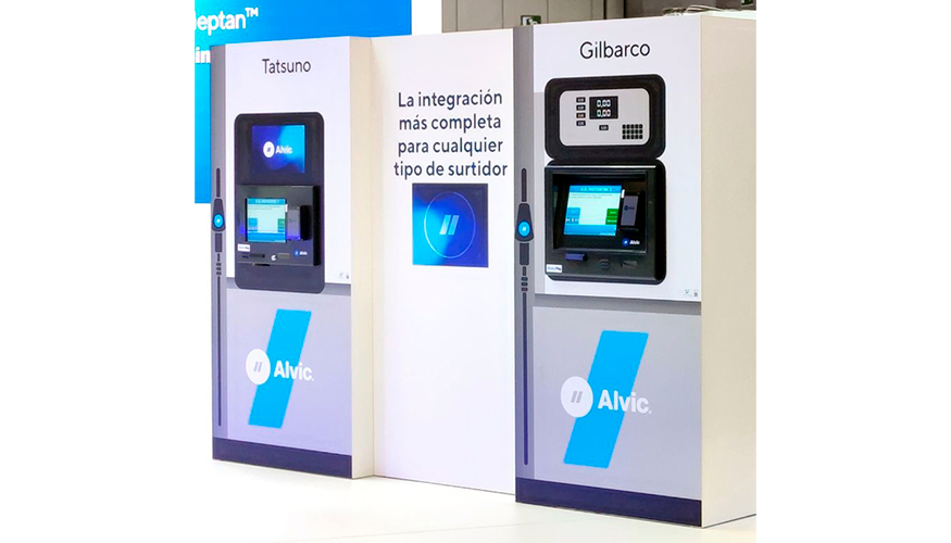 Muestra de las innovadoras integraciones que la compa��a ha desarrollado con diversas marcas de surtidores de carburante...