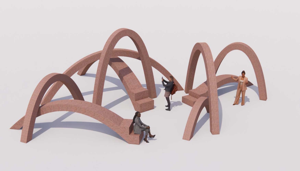 La arquitecta y dise�adora Bel�n Moneo crea para la primera edici�n de la feria internacional una creaci�n exclusiva en granito Rosa Porri�o...