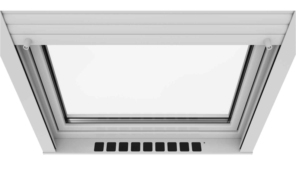 Los paneles solares de alta eficiencia se integran discretamente en la parte inferior de la persiana