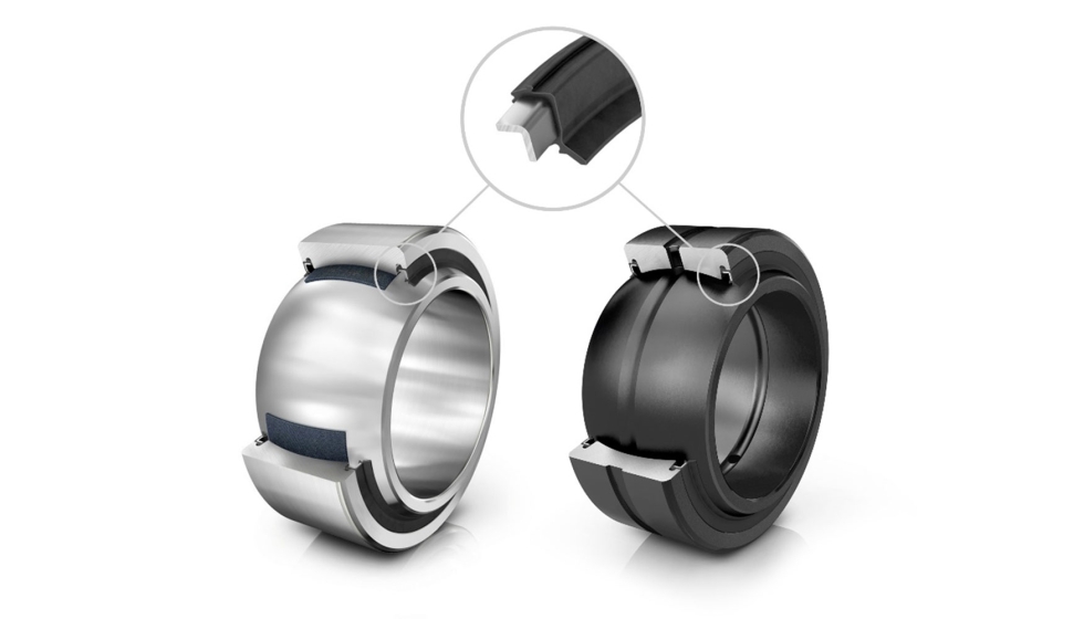 Casquillos de fricci�n libres de mantenimiento y casquillos de fricci�n que requieren mantenimiento, con obturaci�n TS