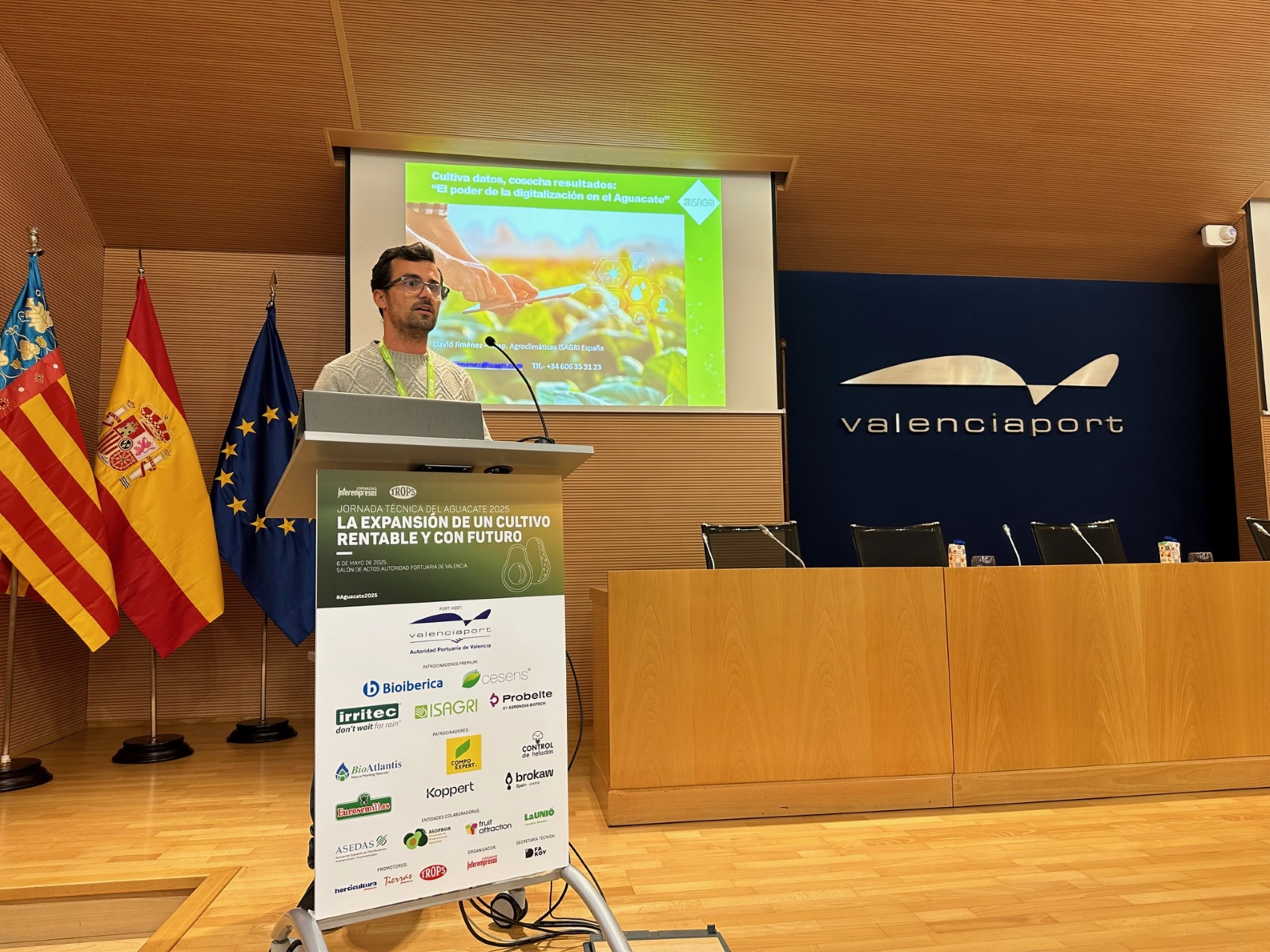 David Jimnez, responsable de Soluciones Agro-meteorolgicas en Isagri Espaa, en un momento de su charla