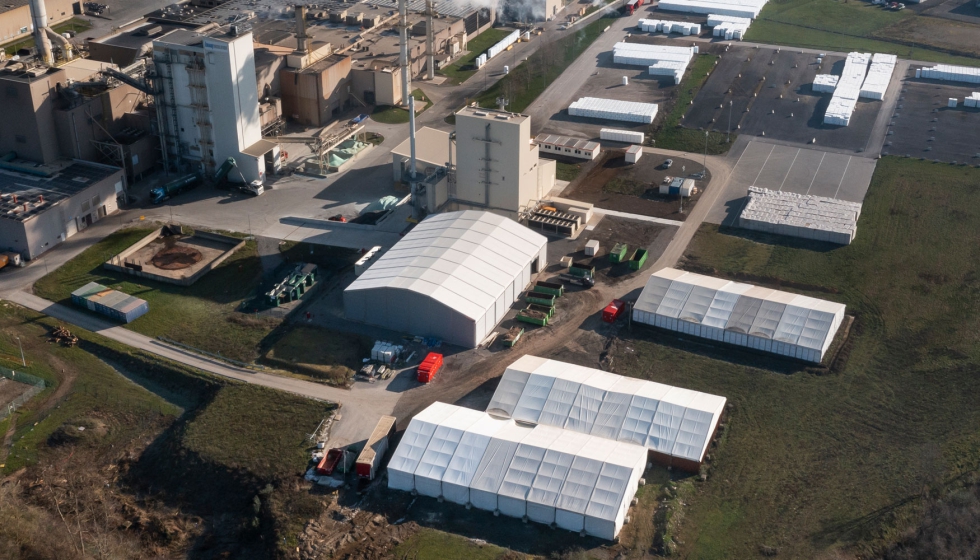 Vista �erea de la planta de Knauf Insulation en Vis� (B�lgica)