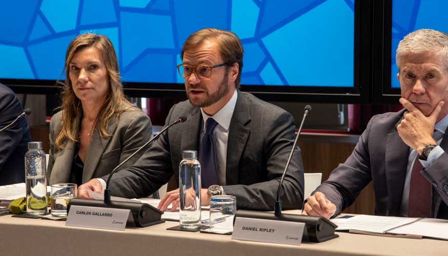 Carlos Gallardo, presidente y CEO de Almirall, durante la Junta de Accionistas celebrada este viernes en Barcelona