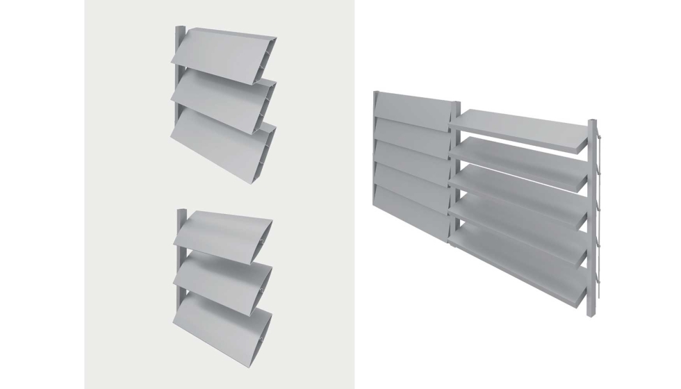 Detalle de lamas orientables