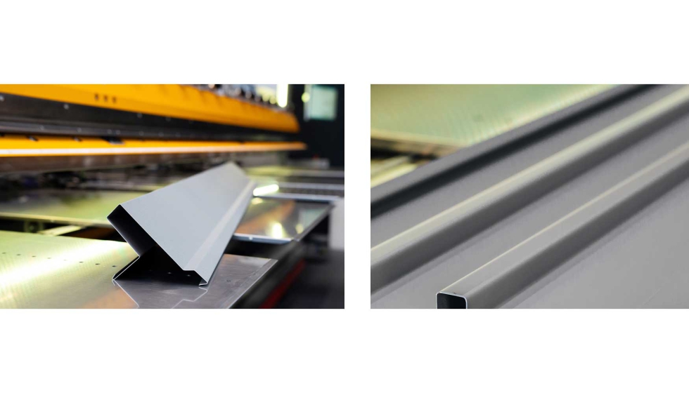 El ancho de la viga de plegado de esta m�quina permite realizar una pieza de tipo Omega o un plegado en Z