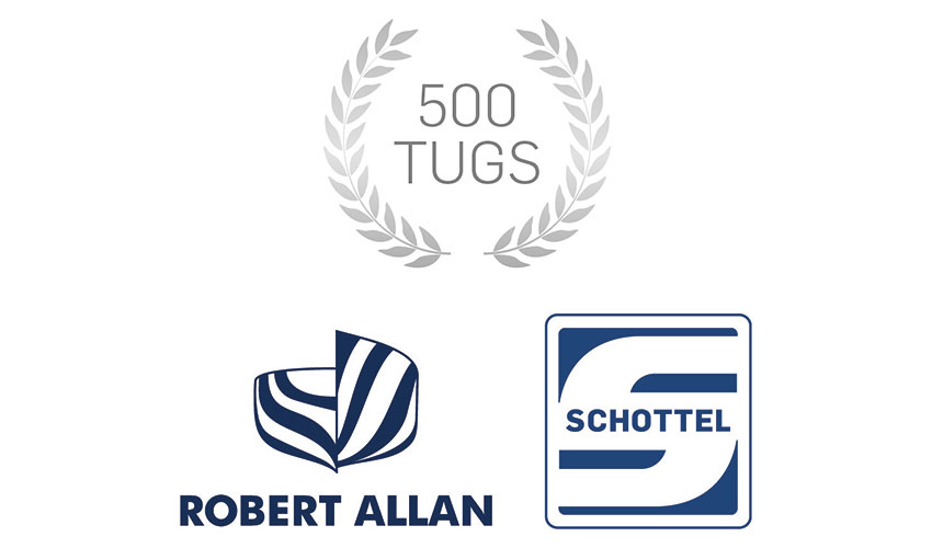 Hito importante: se han construido 500 remolcadores dise�ados por Robert Allan y equipados con sistemas de propulsi�n Schottel...