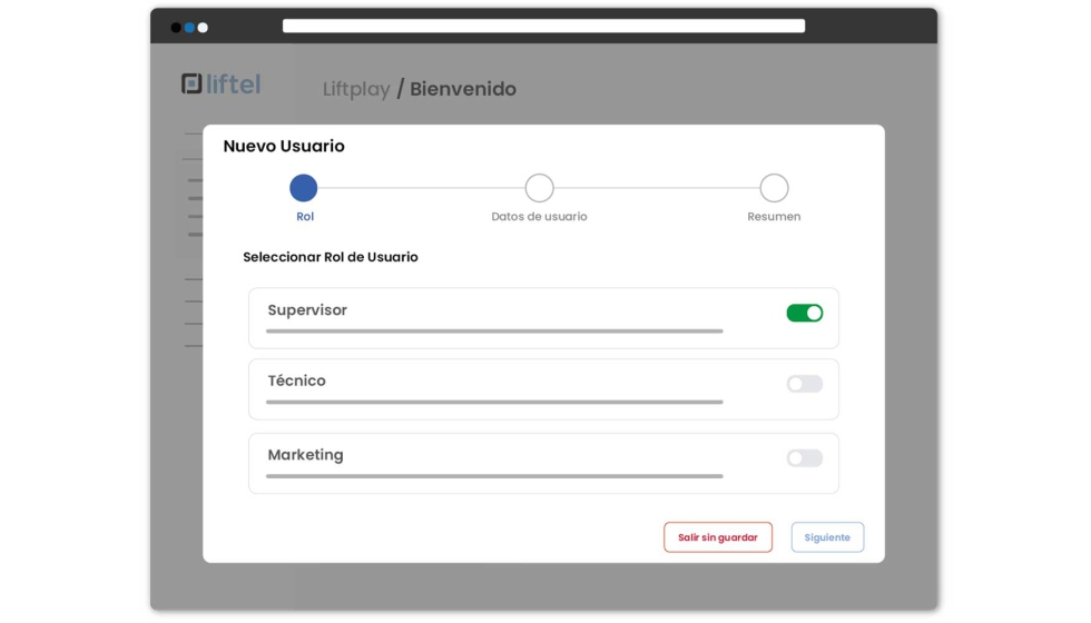 La plataforma Liftplay Cloud ofrece distintos niveles de gesti�n con usuarios con roles diferenciados