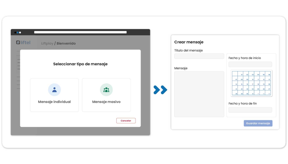 Desde la plataforma se pueden programar y lanzar mensajes masivos a varias pantallas al mismo tiempo