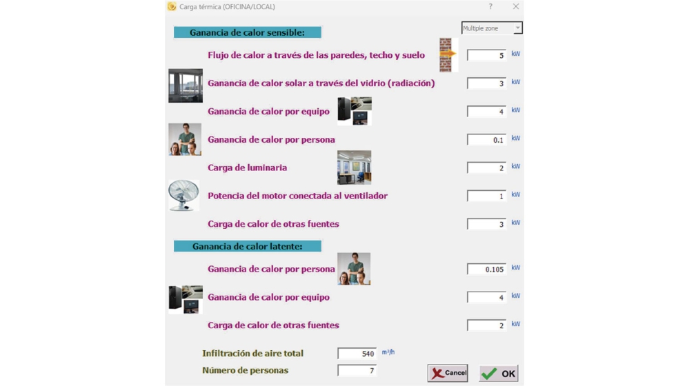 Figura 3. Carga t�rmica del espacio a climatizar