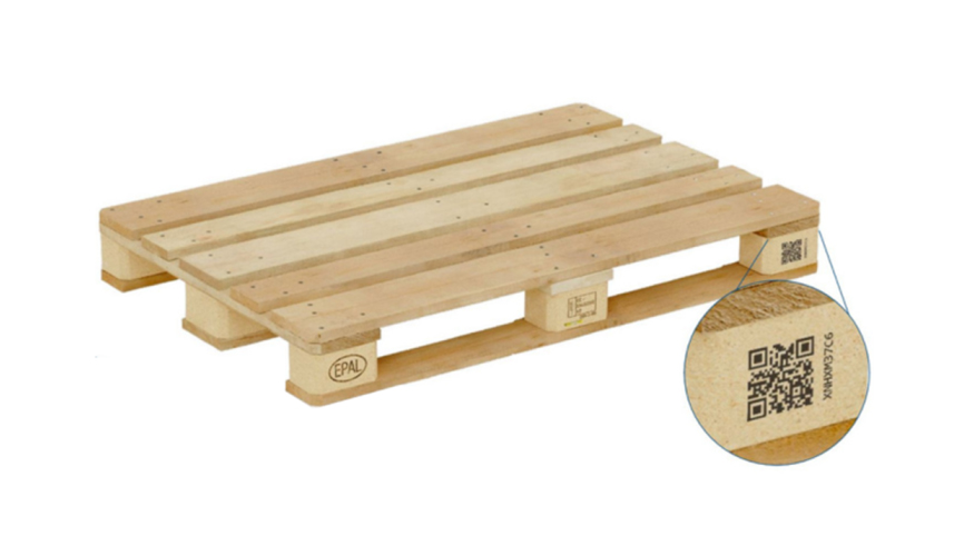 Palet de madera marcado con la normativa EPAL + C�digo QR