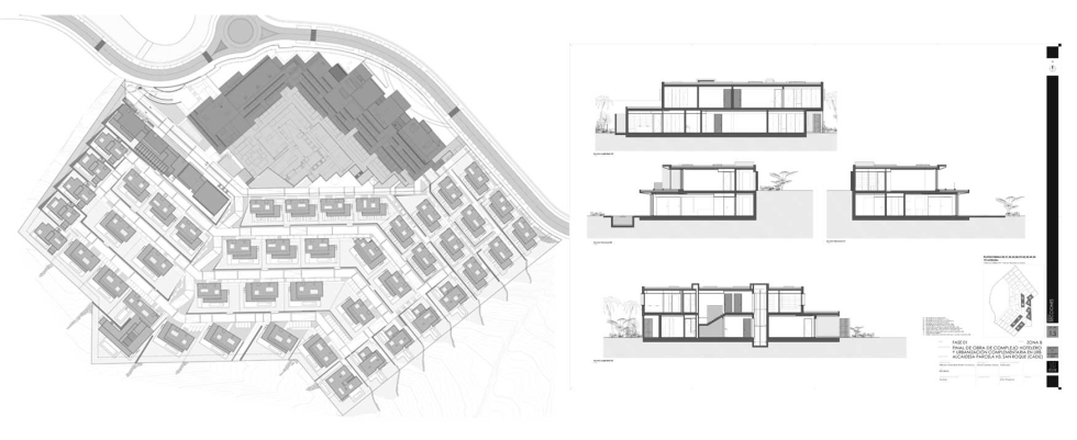 Planos de la planta general y secci�nes de Farimont La Hacienda, en la Alcaidesa. Planos Estudio Arquitectura Daar �...