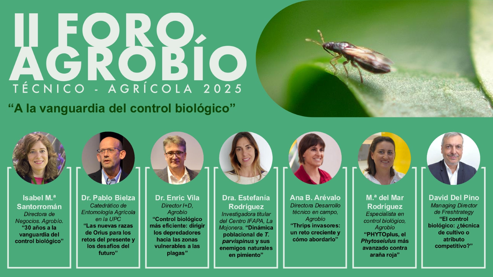 Imagen del cartel del II Foro Agrobo sobre control biolgico al que se puede asistir previa inscripcin