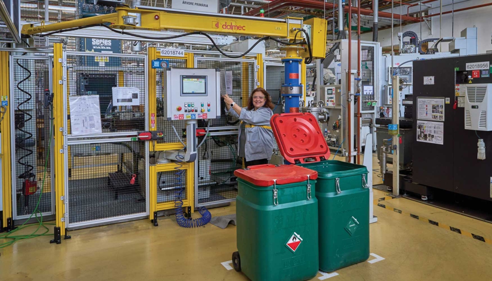 Con un Mewa SaCon para pa�os limpios y un segundo para pa�os usados, cada �rea de producci�n est� bien organizada. Foto: Mewa...