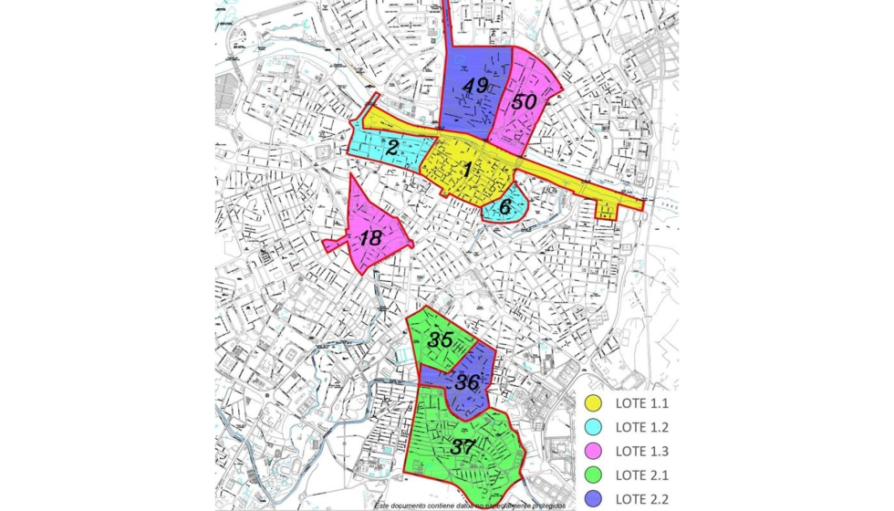 La licitaci�n se ha dividido para su contrataci�n y ejecuci�n en cinco lotes, correspondientes a cinco zonas geogr�ficamente diferenciadas...