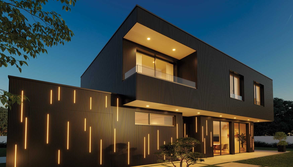 Integrao de iluminao LED no revestimento EDW-160 -  Exlabesa Building Systems, S.A.U.