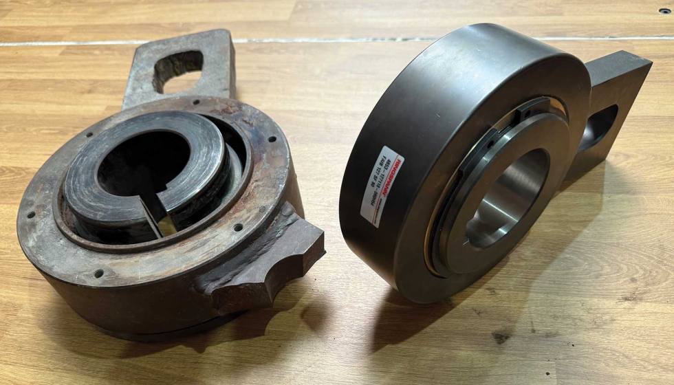 Rueda libre antigua enviada por un cliente vs. rueda libre intercambiable fabricada por Ringspann Ibérica. Foto: Ringspann Ibérica... Rueda libre antigua enviada por un cliente vs. rueda libre intercambiable fabricada por Ringspann Ibérica. Foto: Ringspann Ibérica...