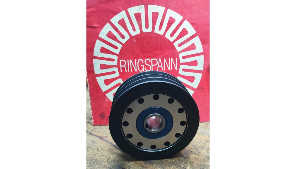 Rueda libre instalada en una polea de 3 canales SPC fabricada por Ringspann Ibérica. Foto: Ringspann Ibérica Rueda libre instalada en una polea de 3 canales SPC fabricada por Ringspann Ibérica. Foto: Ringspann Ibérica