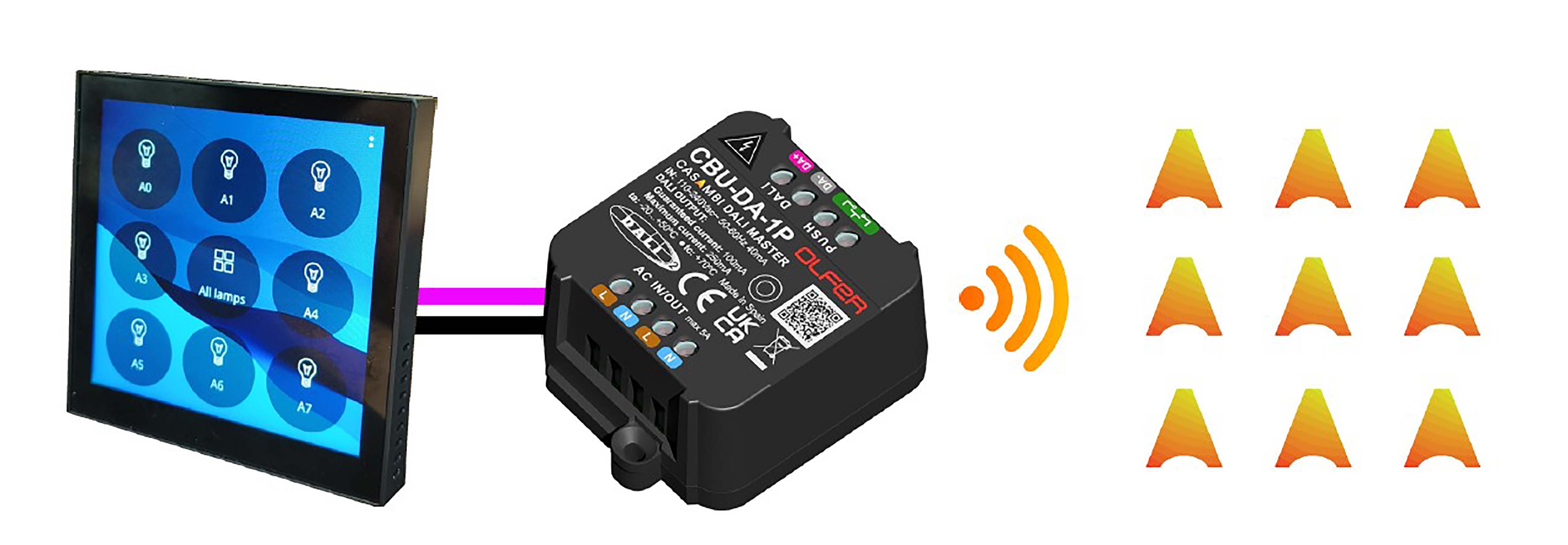 SDP-LCD8 & CBU-DA-1P para el control de iluminacin Casambi