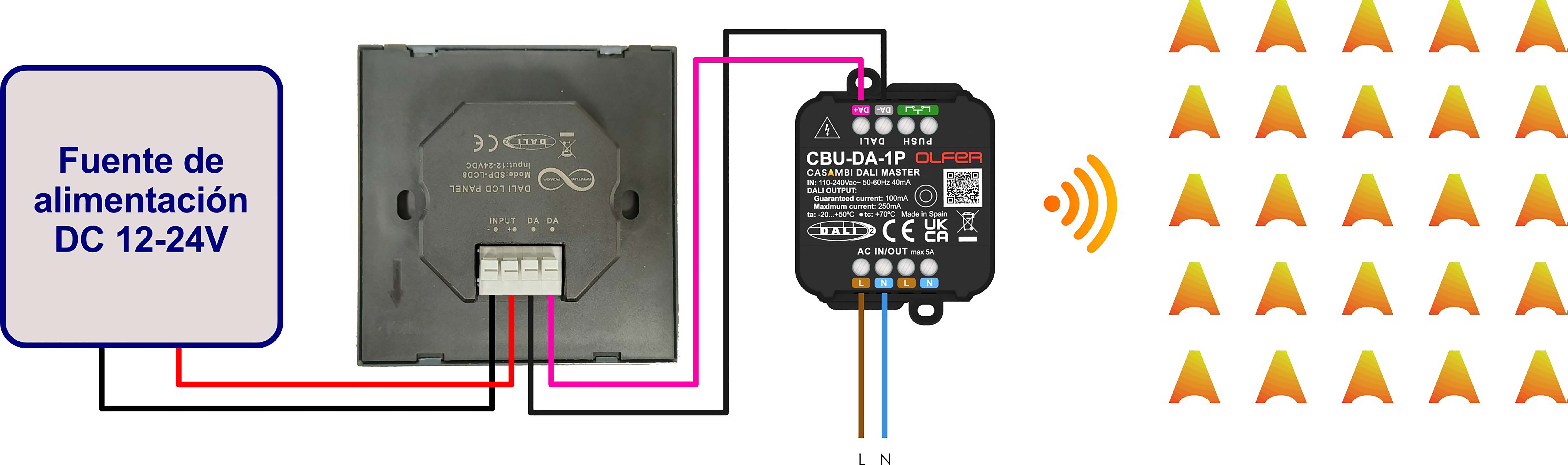 SDP-LCD8 & CBU-DA-1P para el control de iluminacin Casambi