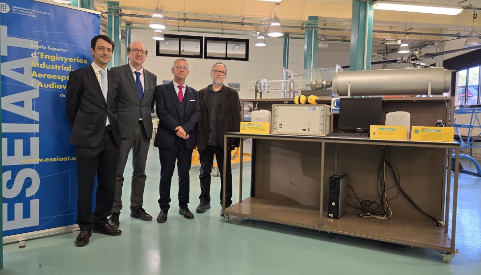 Franc Sanmart�, director de Sostenibilidad de Vueling; Jordi Voltas, director de la ESEIAAT, Joan Salvador, concejal del Ayuntamiento de Terrassa...