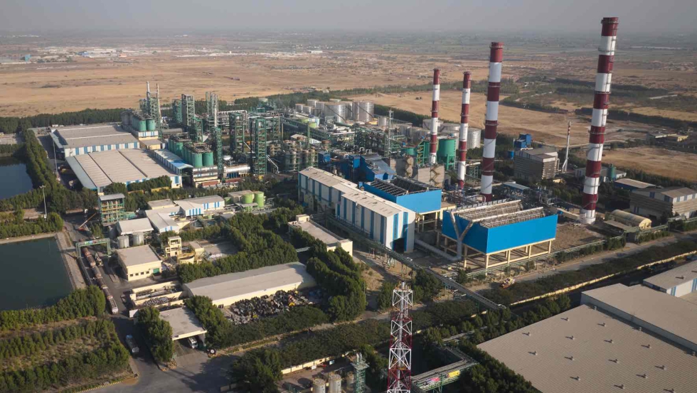 Imagem area das instalaes da BKT em Bhuj (ndia)
