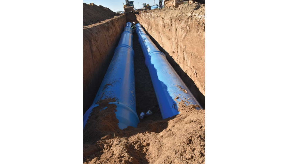 Red en paralelo de TOM� de DN1000 y DN800