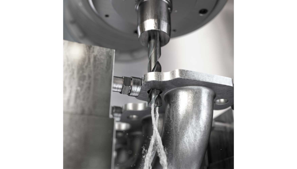 La punta reforzada y el diseo de un solo margen de la herramienta favorecen la evacuacin de viruta y reducen la acumulacin de calor...