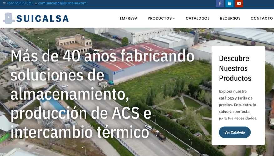 Captura de pantalla de la web de Suicalsa Captura de pantalla de la web de Suicalsa