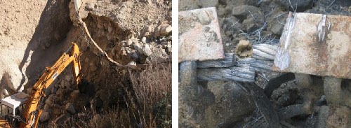 Fig. 27. Desmontaje de la barrera en Illgraben en 2006...