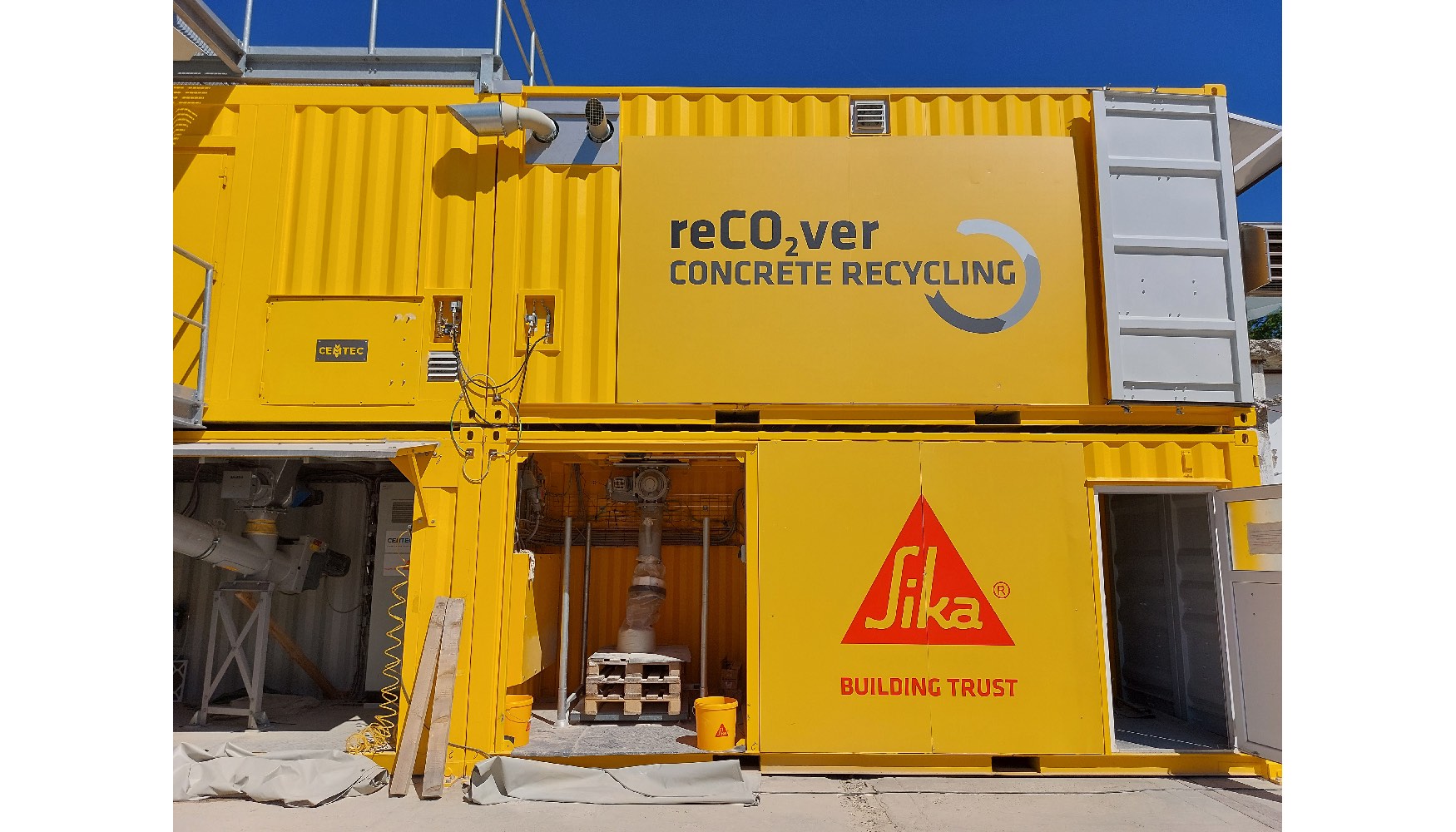 Planta piloto reCO2ver de Sika, que permite reciclar completamente el hormig�n