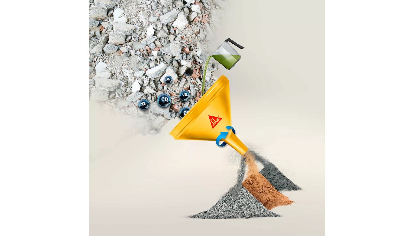 Entrada y salida de materiales en el proceso de reCO2ver