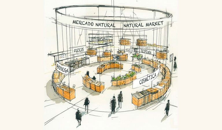 Boceto del 'Mercado Natural'