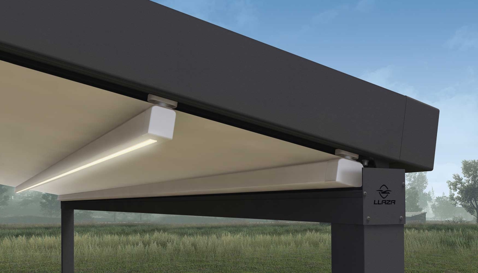 Detalle perfil lona con iluminacin LED