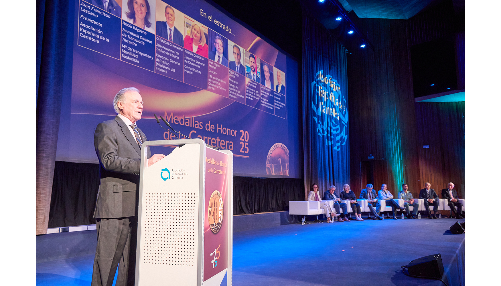 Juan Francisco Lazcano, presidente de la Asociacin Espaola de la Carretera, inaugur el acto de entrega de las Medallas de la Carretera 2025...