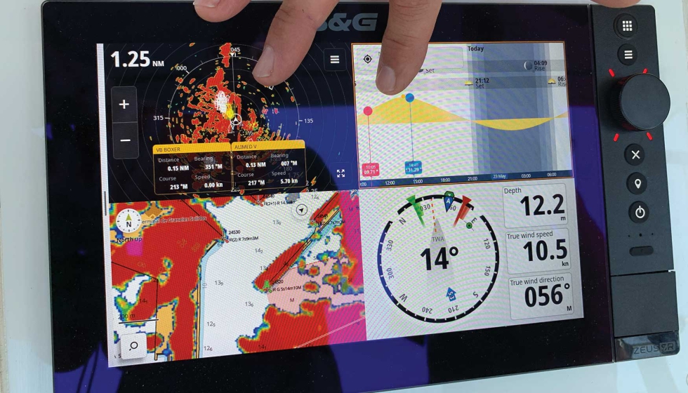 Zeus SR, de B&G, tambi�n cuenta con la funci�n de dividir la pantalla para un mayor control en la navegaci�n