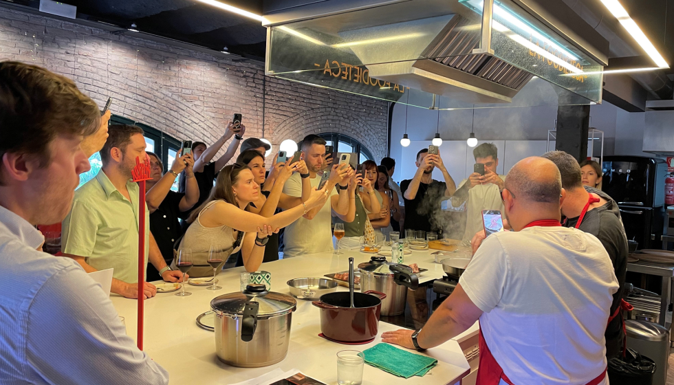 Imagen de la sesin de la tarde, con el chef Erik Lahuerta