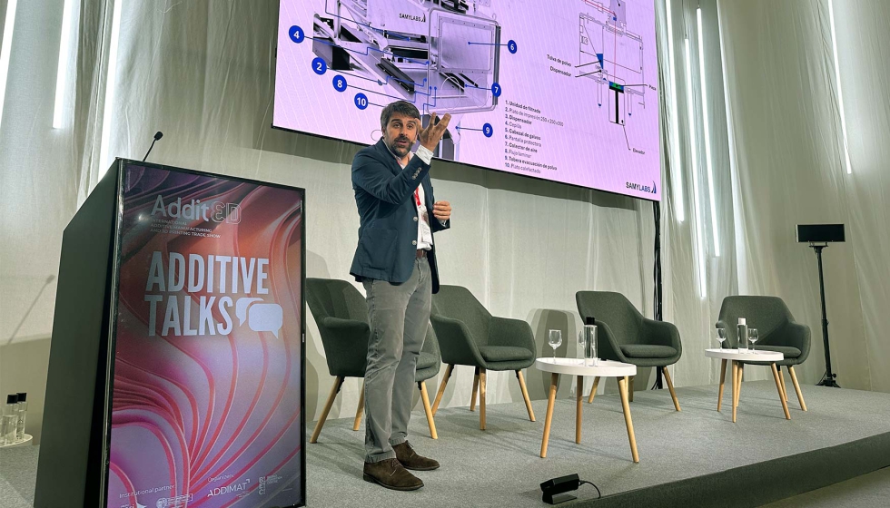 Jon Martnez, durante su intervencin en la jornada Additive Talks, en Addit3D