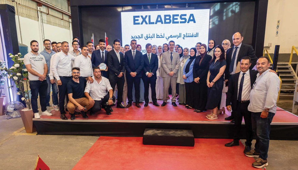 Asistentes al acto de inauguraci�n de la nueva l�nea de producci�n de Exlabesa en Marruecos. � Exlabesa Building Systems, S.A...