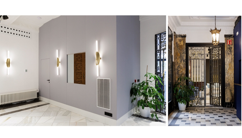 Dos detalles lum�nicos de aspecto retro que se adaptan al conjunto arquitect�nico