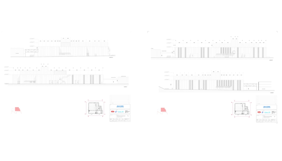 Alzados de la nueva nace industrial de Idilia Food que se uba en la localidad barcelonesa de Parets del Vall�s