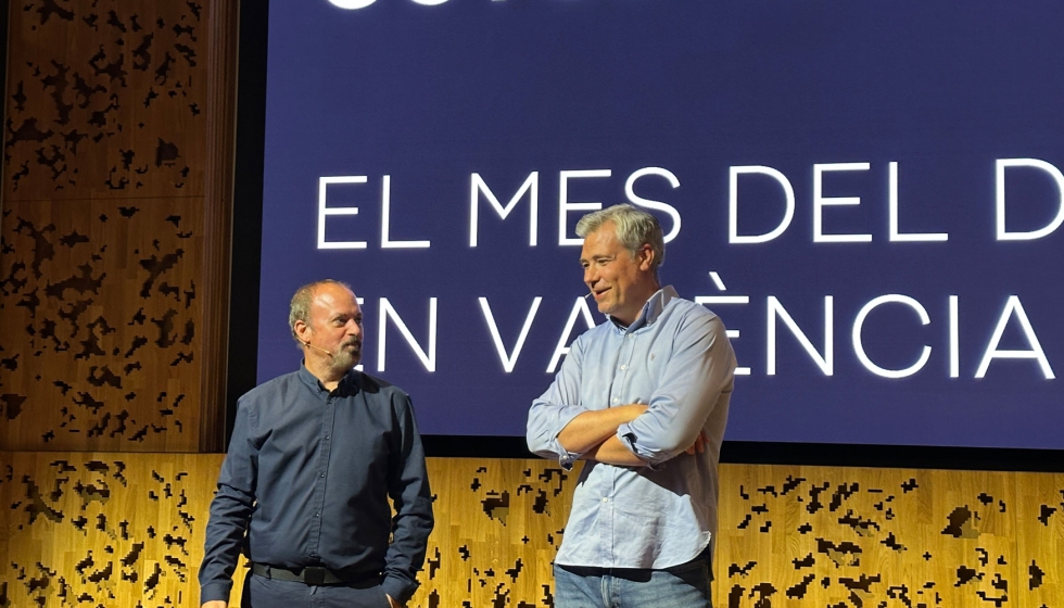 Xavi Calvo (director de la Fundaci del Disseny) y Daniel Marco (director de Feria Hbitat) durante la presentacin celebrada en CaixaForum Madrid...
