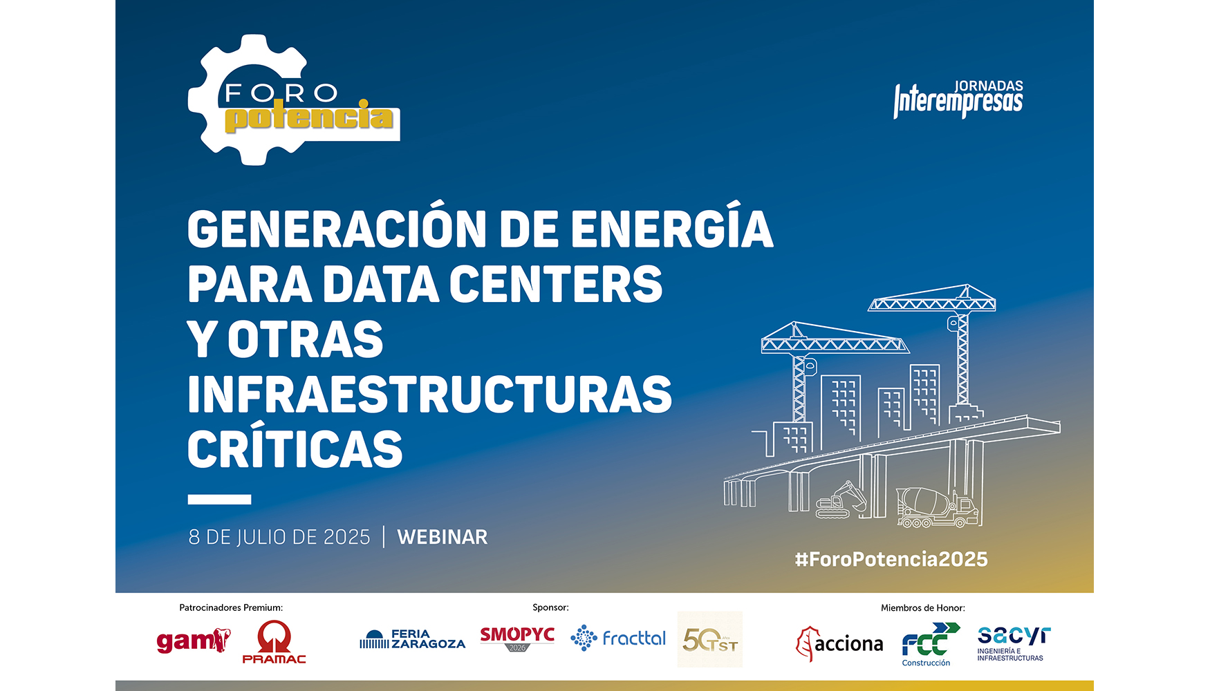 El prximo 8 de julio, el Foro Potencia acoge el webinar 'Generacin de energa para Data Centers y otras infraestructuras crticas'...
