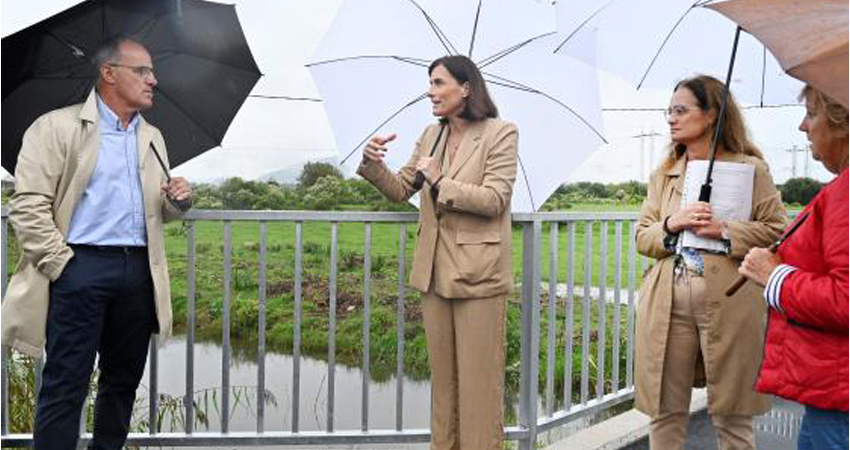 Visita tras el fin de las obras del dique de protecci�n frente a inundaciones en Santiago el Mayor