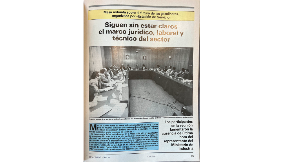 Mesa redonda sobre el futuro de la gasolina organizada por 'Estacin de Servicio'. 1988