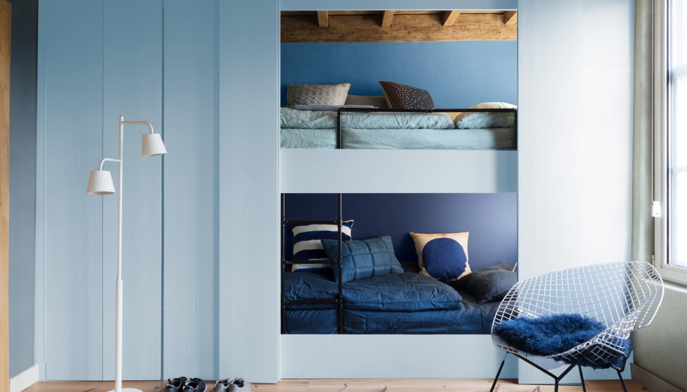 Azul bruma en habitaci�n infantil, Bruguer