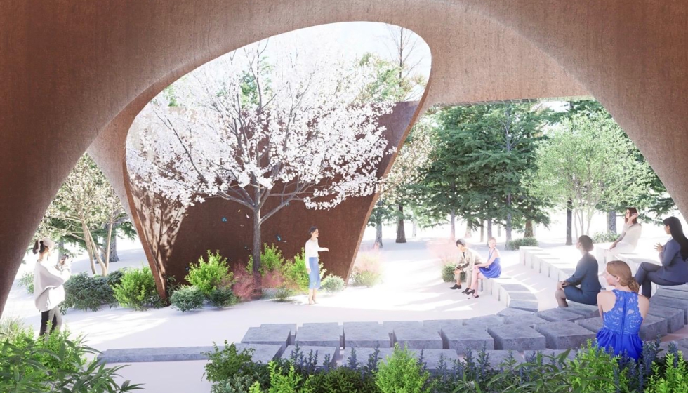 Render del proyecto La Volta que transformar un espacio urbano de Barcelona coincidiendo con la Capitalidad Mundial de la Arquitectura de...