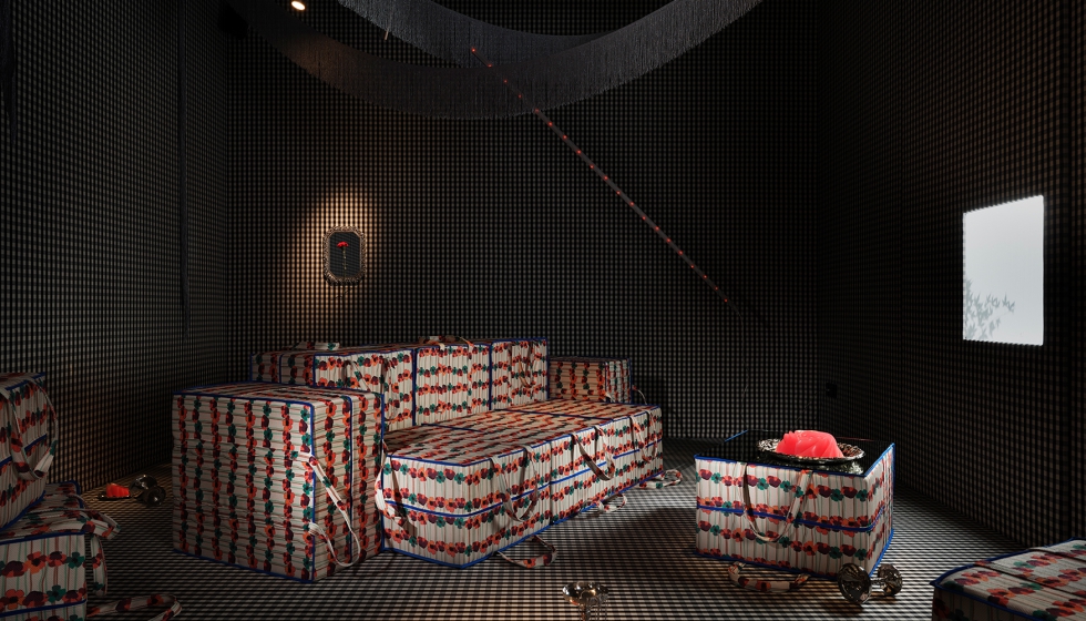 Imagen de la instalacin Post Party diseada por Codoo Studio en el 80 aniversario de Gancedo