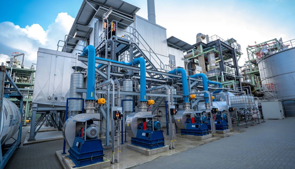 Planta de reduccin de N2O de Envalior en Amberes, que permite a la empresa reducir 400.000 toneladas de CO2 equivalente al ao. (Foto Envalior)...